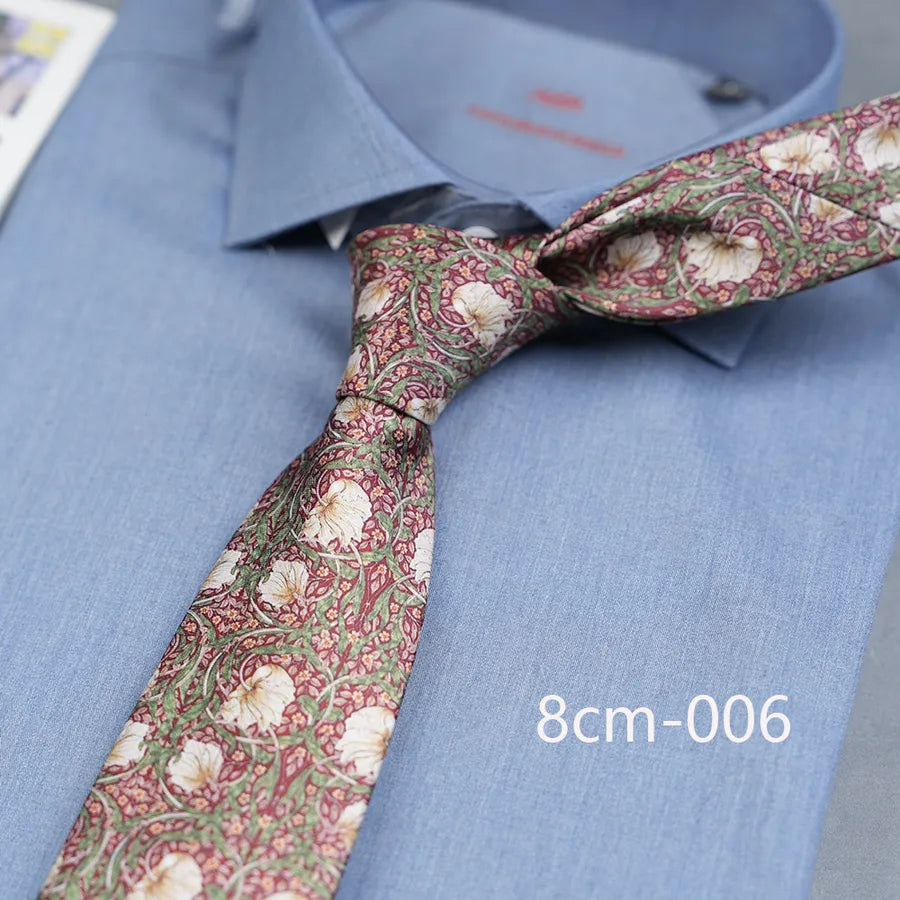Casual Ditsy Floral Plant Polyester Yarn Men's Tie