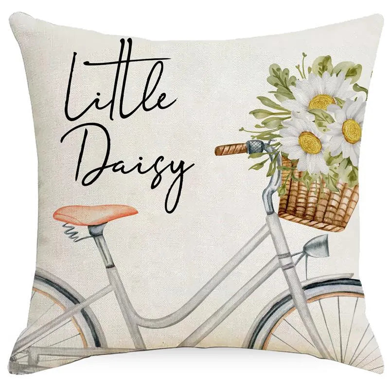 simple style classic style commute color block linen pillow cases
