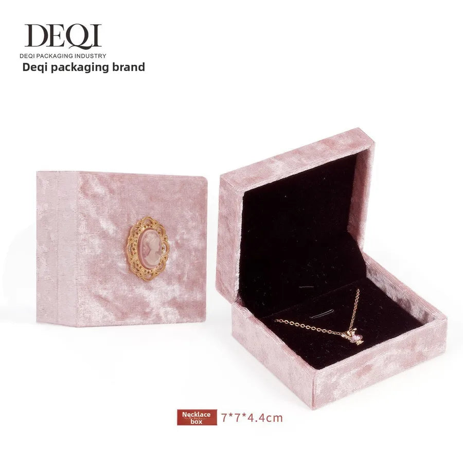 1 Piece Flannel Elegant Simple Style Daily Date Solid Color Jewelry Boxes