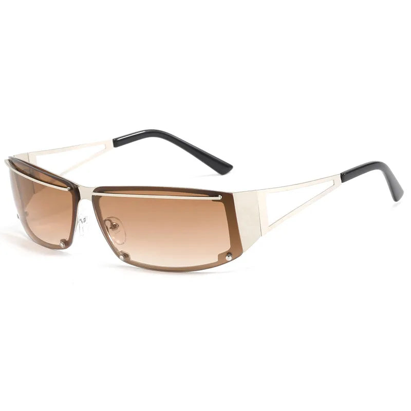 streetwear solid color pc square frameless women's sunglasses