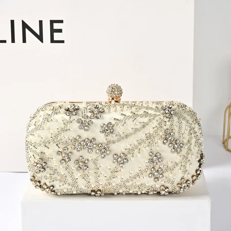 New Diamond-encrusted Evening Bag Pearl Handbag Handmade Beaded Light Luxury Banquet Diamond Bag Crossbody Shoulder Bag