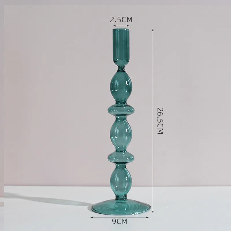 creative simple glass candlestick vase crafts living room and b & b table decoration dried flower arrangement
