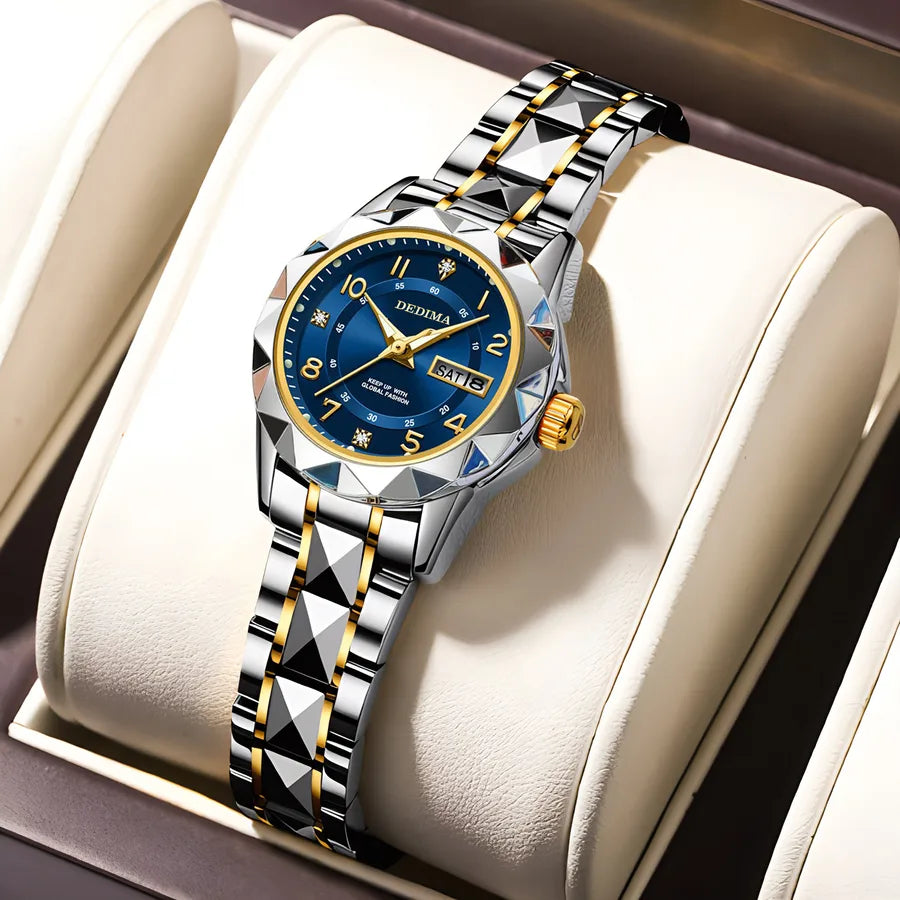Simple Style Classic Style Color Block Solid Color Butterfly Double Snap Quartz Women's Watches