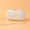 pearl embroidery solid color oval evening bags