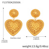 Elegant Luxurious Vacation Heart Shape Plating 304 Stainless Steel 18K Gold Plated Earrings Ear Studs