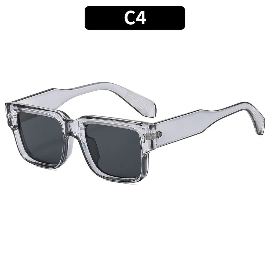 Simple Style Streetwear Solid Color Pc Square Full Frame Men's Sunglasses
