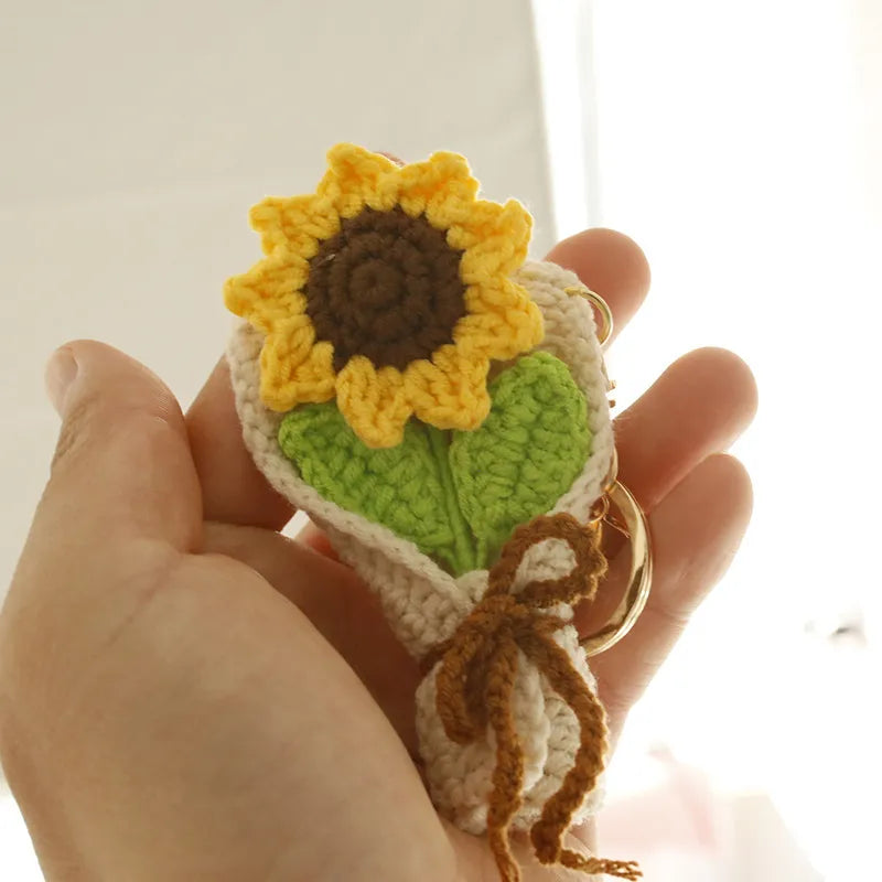 1 Piece Cute Classic Style Flower yarn Bag Pendant Keychain