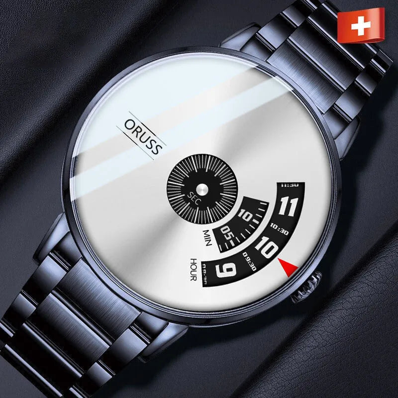 casual solid color single folding buckle quartz men's watches