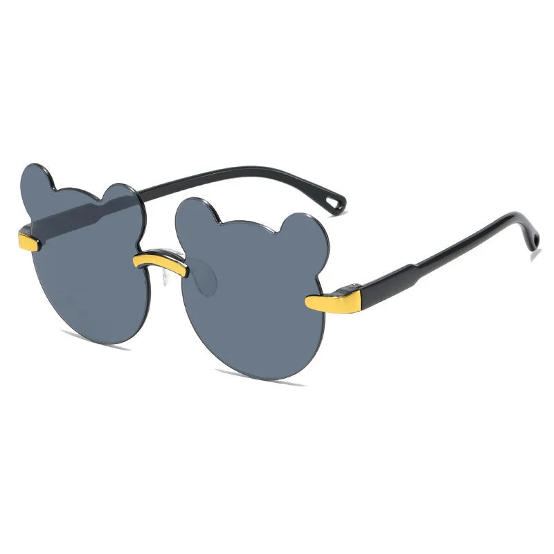 Cartoon Style Cute Sweet Bear PC UV400 Protection Special-Shaped Mirror Frameless Kids Sunglasses