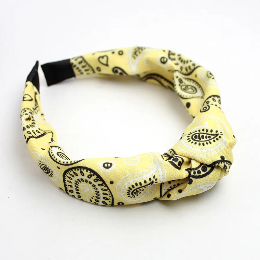 Equestrian Headband Western Cowboy Hair Accessories Cashew Flower Knotted Headband French Classic Elegant Headwear