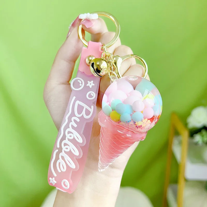cute letter arylic unisex bag pendant keychain
