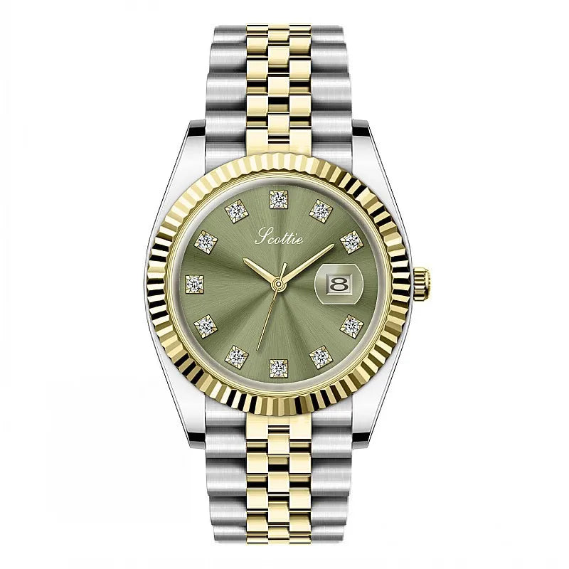 Casual Elegant Lady Solid Color Butterfly Double Snap Quartz Watch Women's Watches