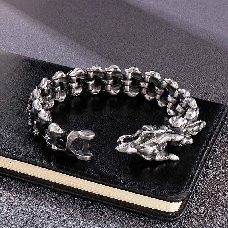 hip-hop retro solid color titanium steel men's bracelets