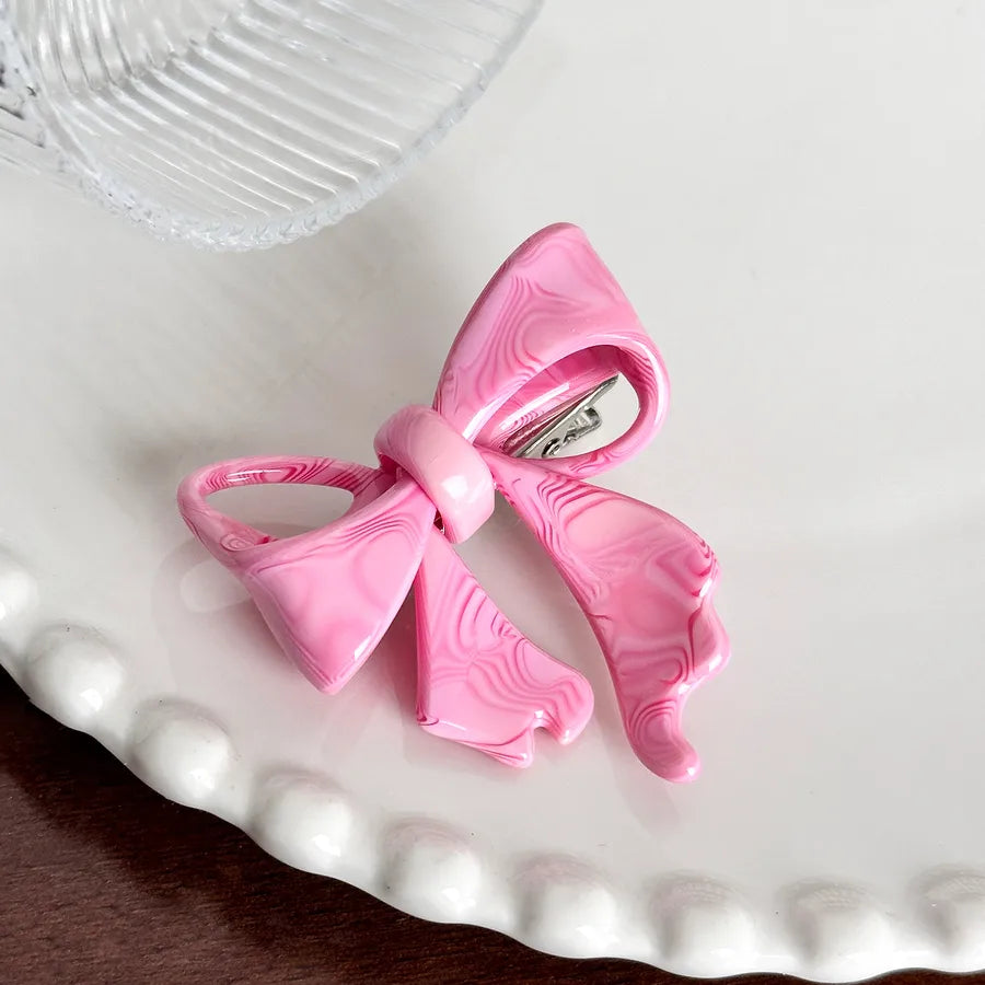 Sweet Versatile 3D Butterfly Knot Hair Clip High Ponytail Side Duckbill Clip Acetate Hair Accessories For Women Simple Style