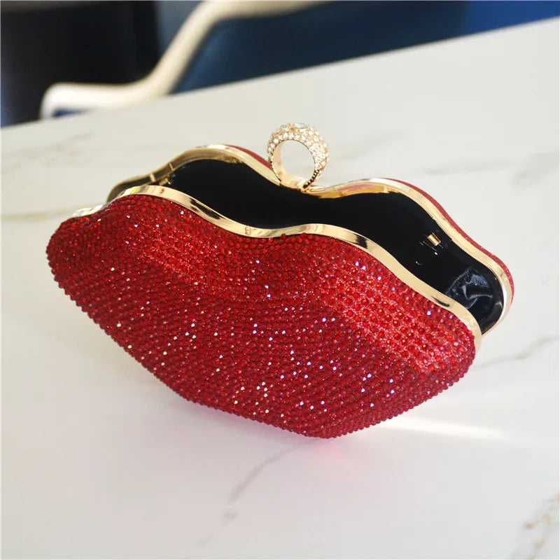 Women's Medium Rhinestone satin Solid Color Elegant Streetwear Square Lock clasp Evening Bag