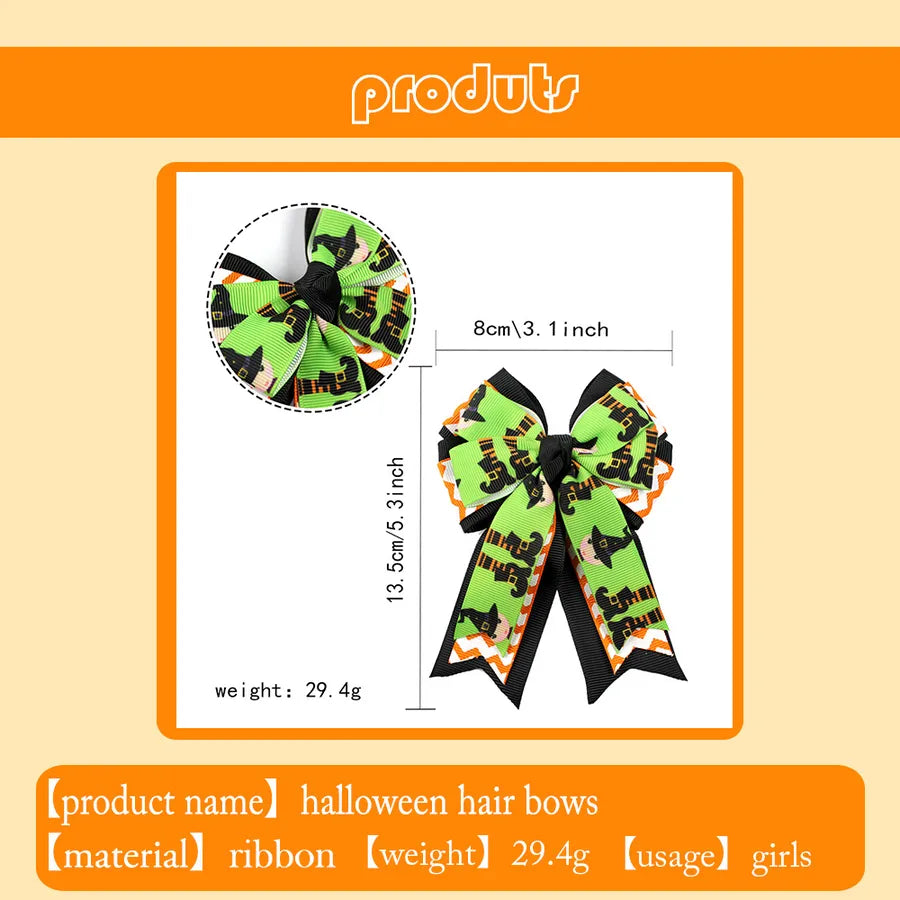 Halloween Butterfly Knot Ribbon Hair Clip Spider Ghost Girls Children's Funny Hair Accessories  Style