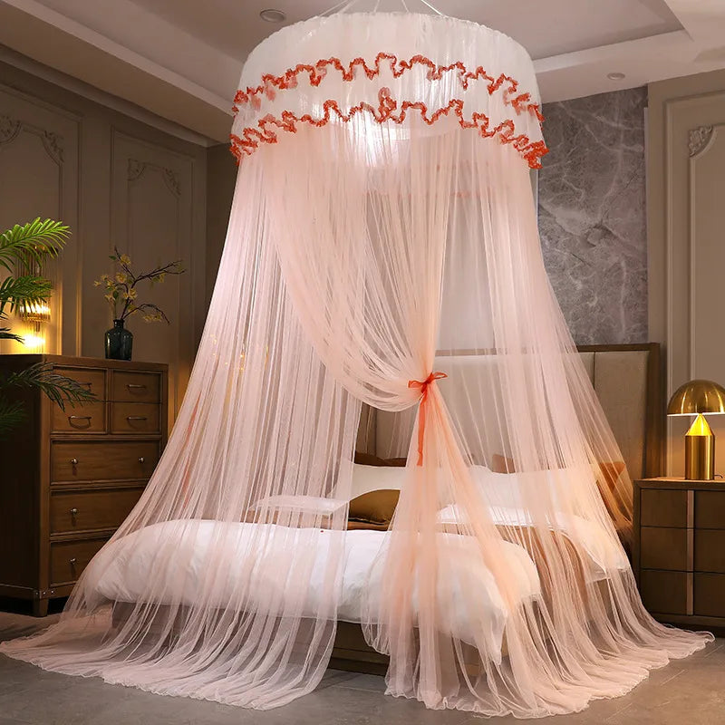 Dome princess-style punch-free ceiling-type encrypted mosquito net household 1.5 m1.8 m bed bedroom floor-type bed curtain