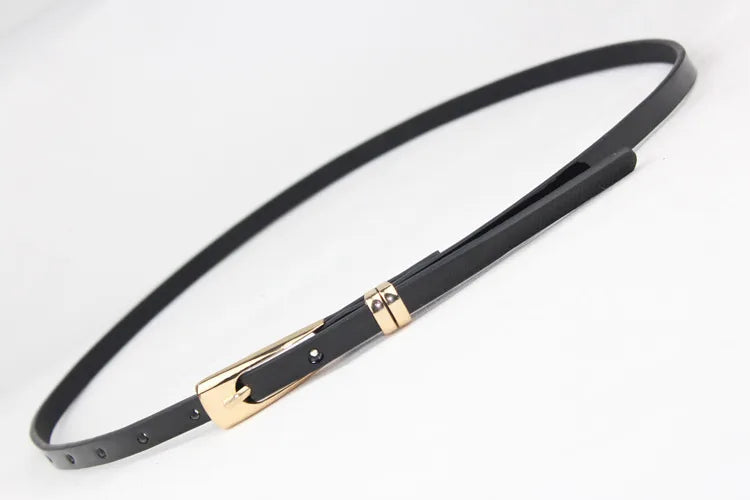 Preppy Style Simple Style Solid Color Pu Leather Alloy Plating Women's Leather Belts