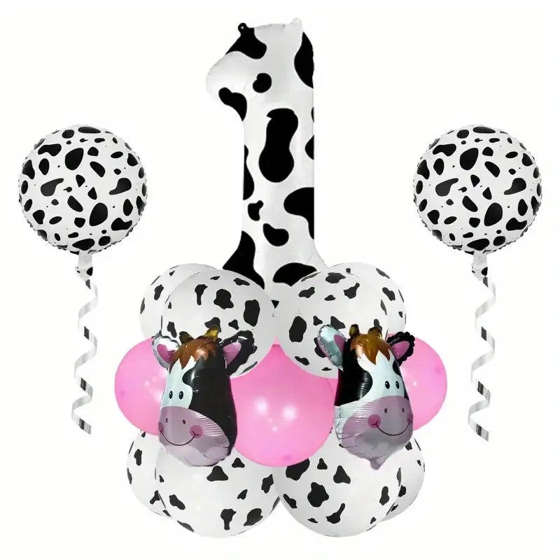 Casual Cute Cow Pattern Aluminum Film Birthday Festival Balloons