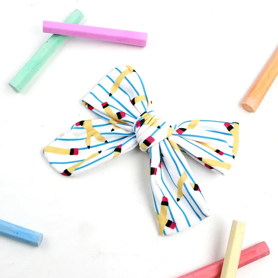 New Back-To-School Season Pencil Bow Hairpin Back-To-School Season Children's Hair Accessories Pencil Cotton Hair Accessories