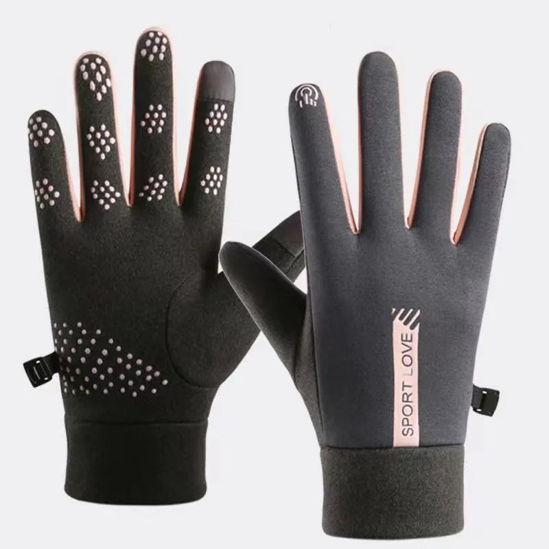 Winter Warm Gloves Women's Winter fleece-lined Thickened Driving Cycling Gloves Men's Windproof Cold-proof Anti-slip Touch Screen for Couple