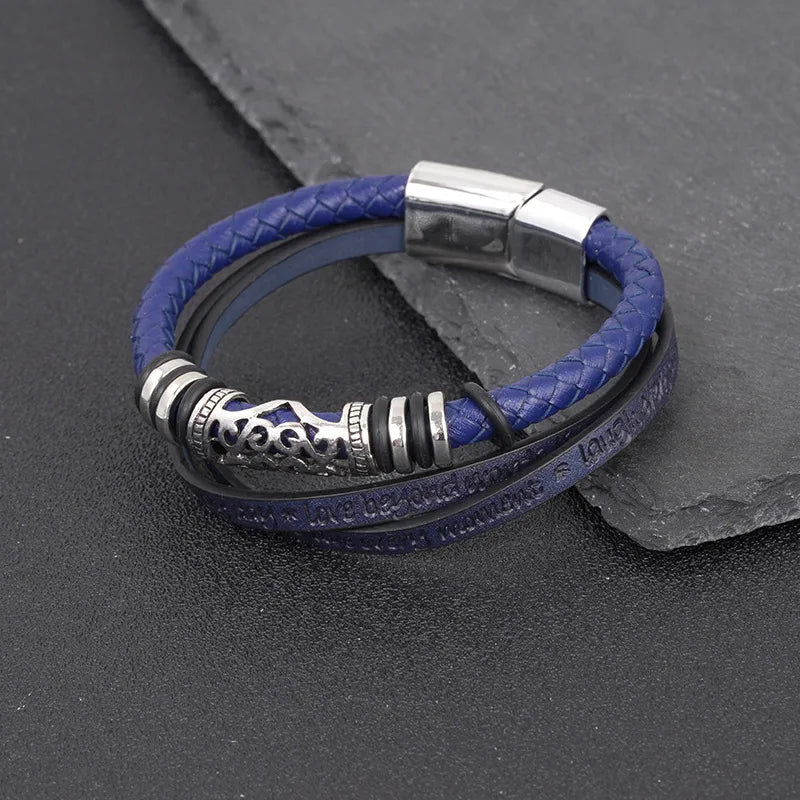 Simple Style Geometric Pu Leather Alloy Leather Men's Bangle