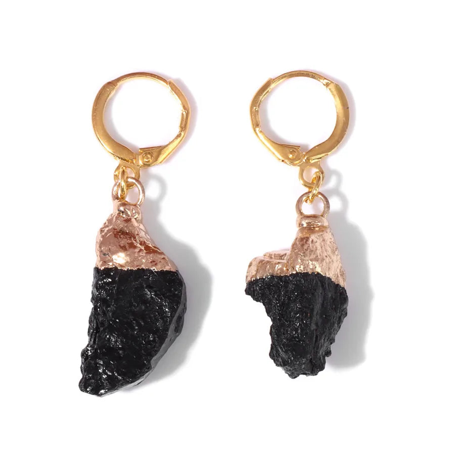 1 Pair Sweet Geometric Inlay Agate Natural Stone Earrings