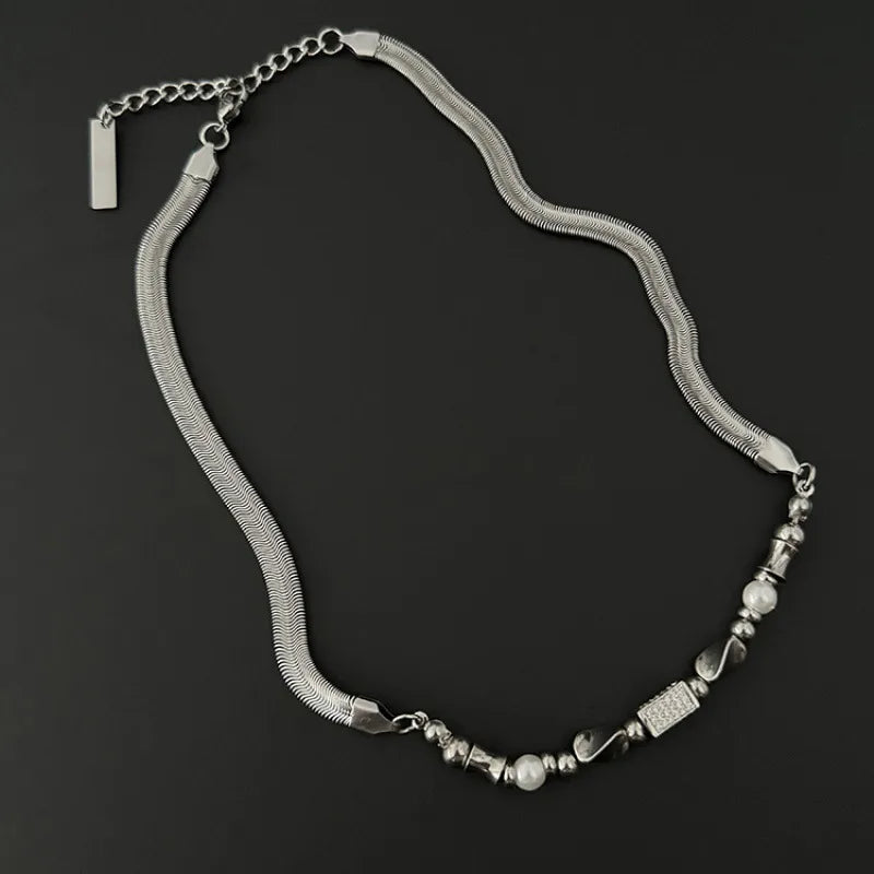 Vacation Classic Style Solid Color Titanium Steel Polishing Men's Necklace Men Pendant Necklaces
