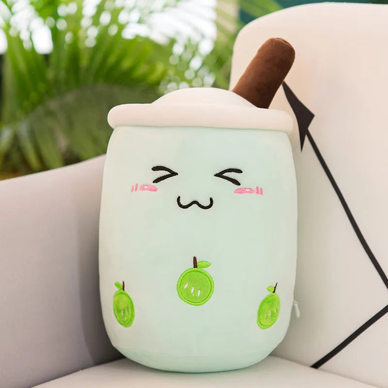 Adorable Plush Toy Milk Tea Doll Fruit Pearl Cushion Simulation Stuffed Doll Soft PP Cotton Material Cute Pillow