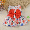 Princess Polyester Flower Bow Knot Printing Pet Clothing