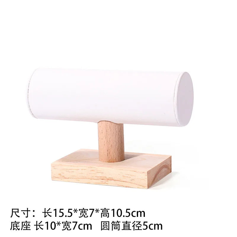 Wooden Bracelet Display Stand Single Layer I-Shaped Watch Storage Rack Nordic Style Jewelry Accessory Organizer Velvet And Solid Wood