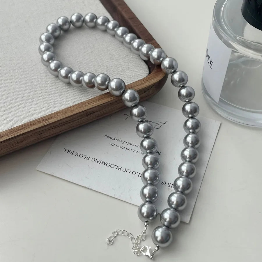 Elegant Simple Style Geometric 304 Stainless Steel Artificial Pearl Wholesale Necklace