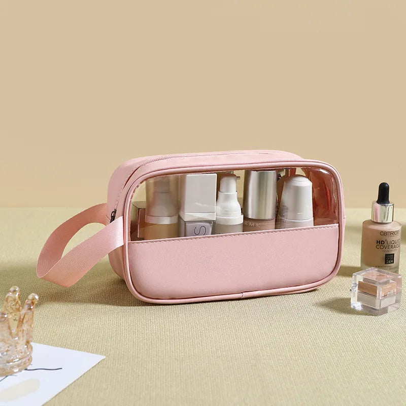 cute pastoral solid color pu leather makeup bags