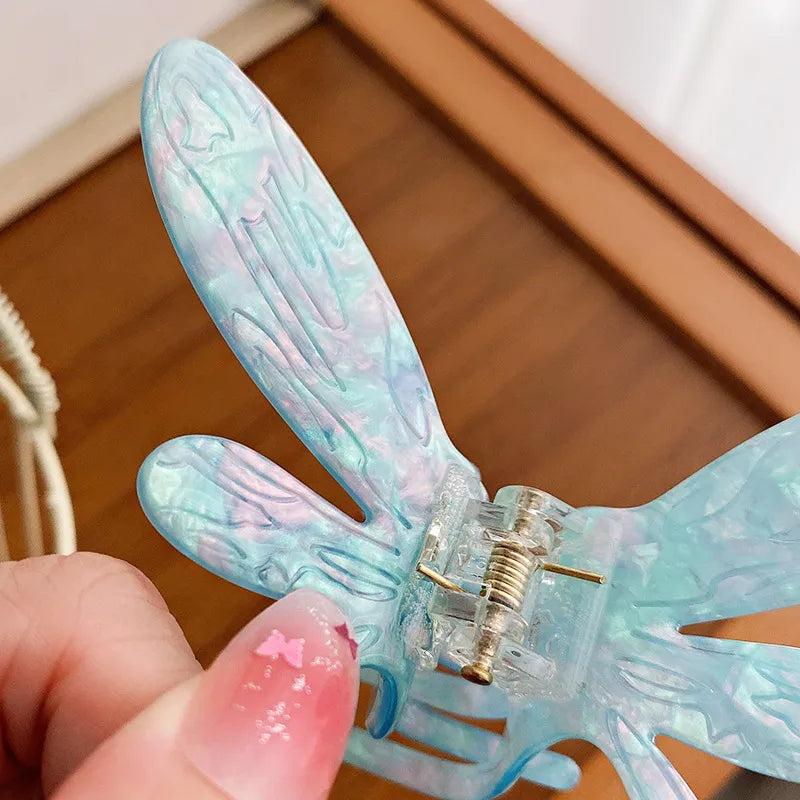 Elegant Butterfly Hair Clip Women's Half Updo Hair Accessories Acetate Board Material Luxury Feel Shark Bite Hair Clip