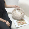 Women's Medium Pu Leather Solid Color Streetwear Weave Dumpling Shape Zipper Handbag