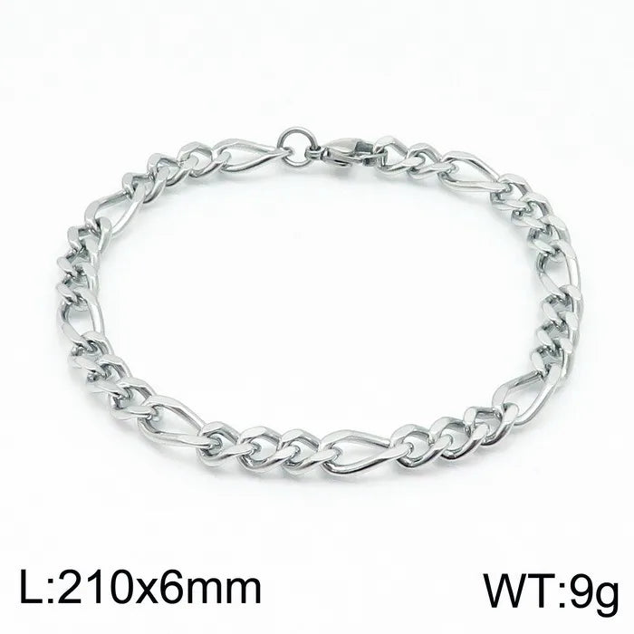 Simple Style Solid Color Stainless Steel Plating 18K Gold Plated Men's Bracelets