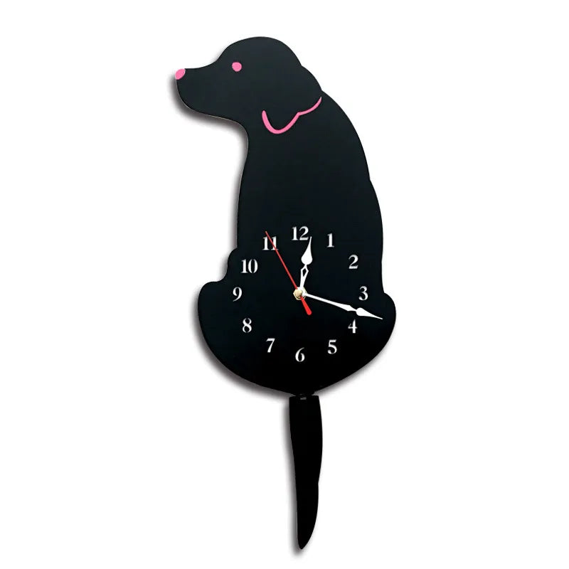 Cute Dog Alloy pendant Wall Clock Artificial Decorations