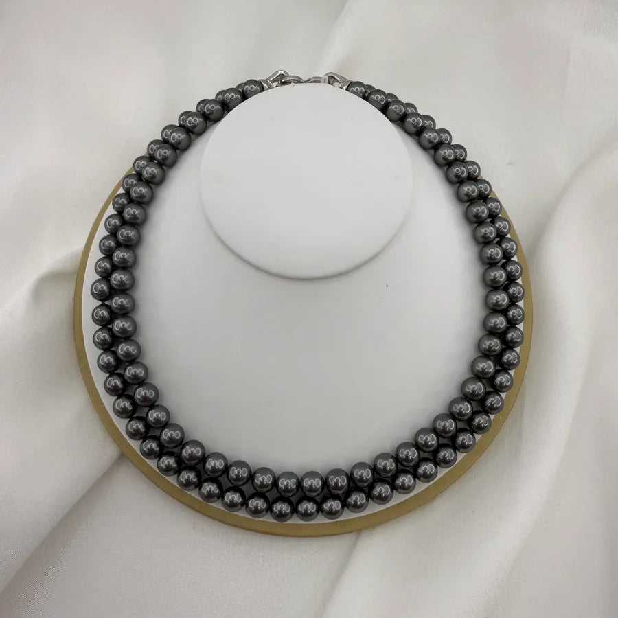 Baroque Style Modern Style Round Artificial Pearl Copper Beaded Chain Beaded Necklaces Wholesale