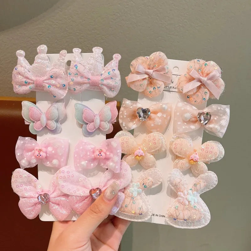 Cute Sweet Girl'S Flower Butterfly Bow Knot Cloth Hair Clip