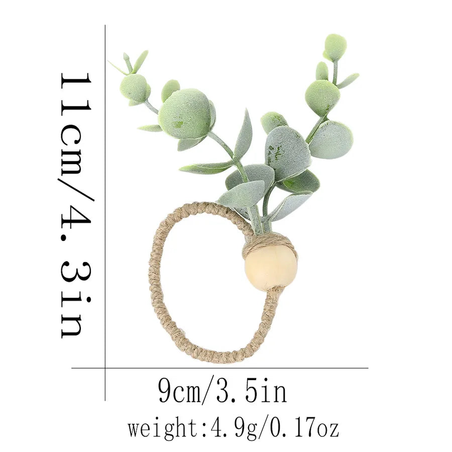 Elegant Pastoral Flower Wood Napkin ring 1 Piece