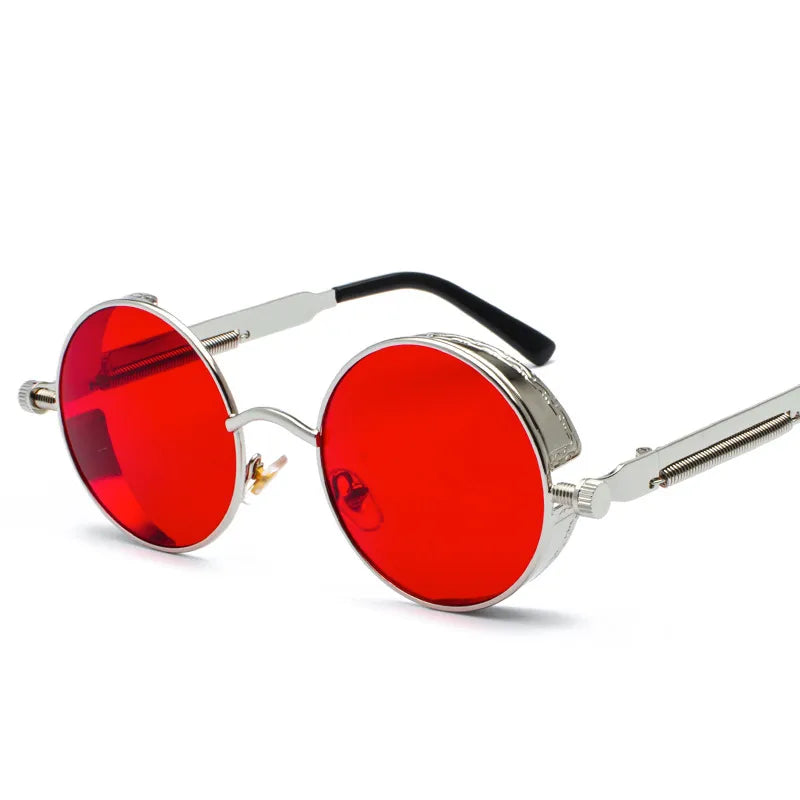 hip-hop punk streetwear round pc round frame full frame men's sunglasses