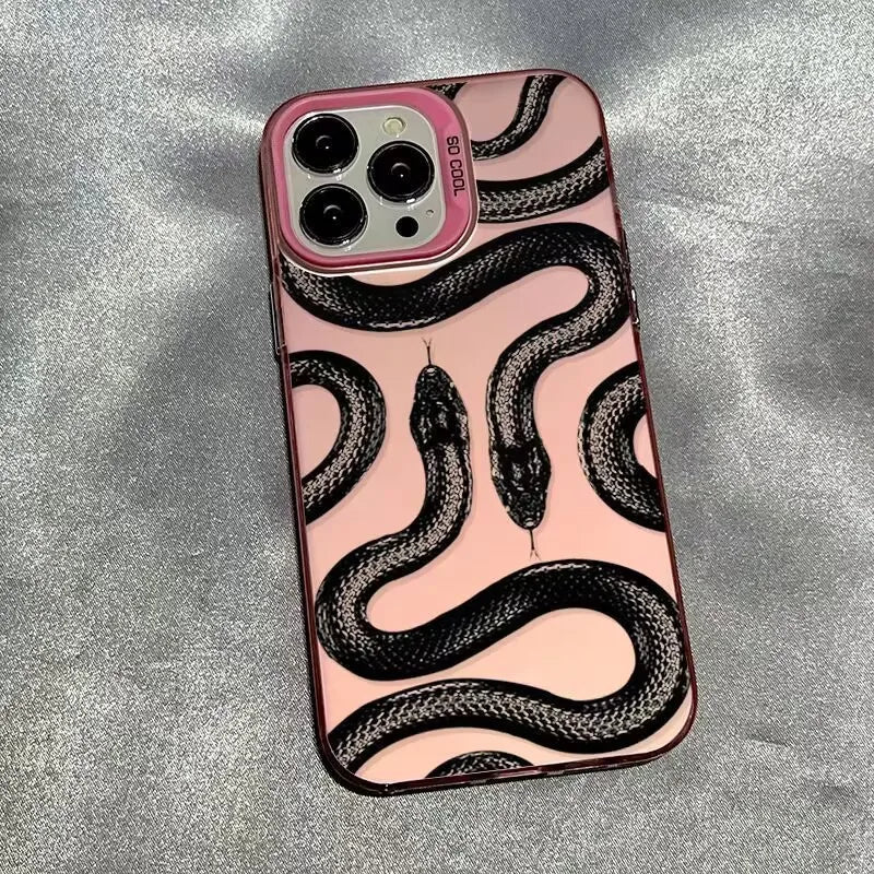 PC Snake Plating Cartoon Style Cute Phone Cases Phone Accessories