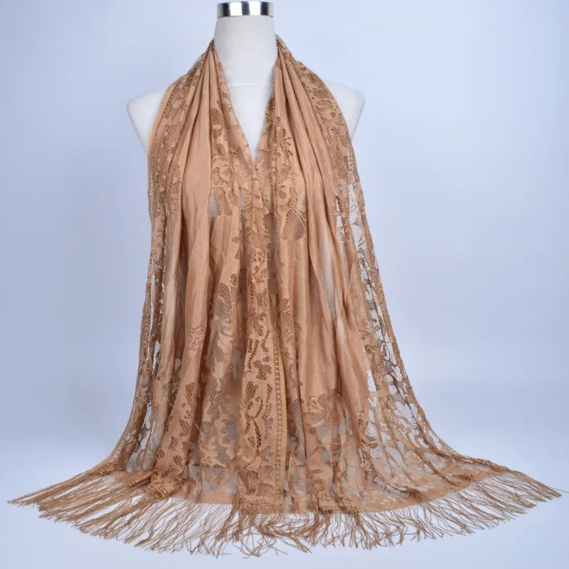 women's streetwear solid color polyester tassel winter scarves