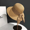 Women's Elegant Vacation Simple Style Bow Knot Big Eaves Straw Hat