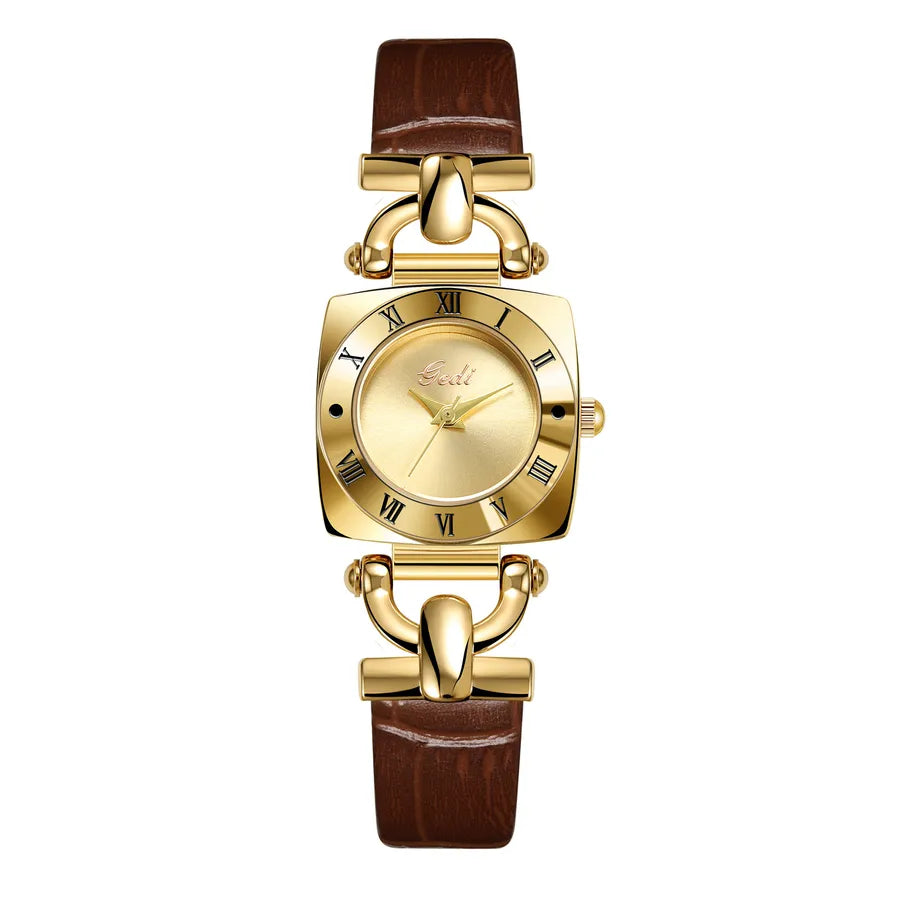 Vacation Simple Style Solid Color Buckle Quartz Watch Women's Watches