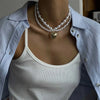 Retro Vacation Simple Style Red Heart Imitation Pearl Beaded Necklaces Wholesale
