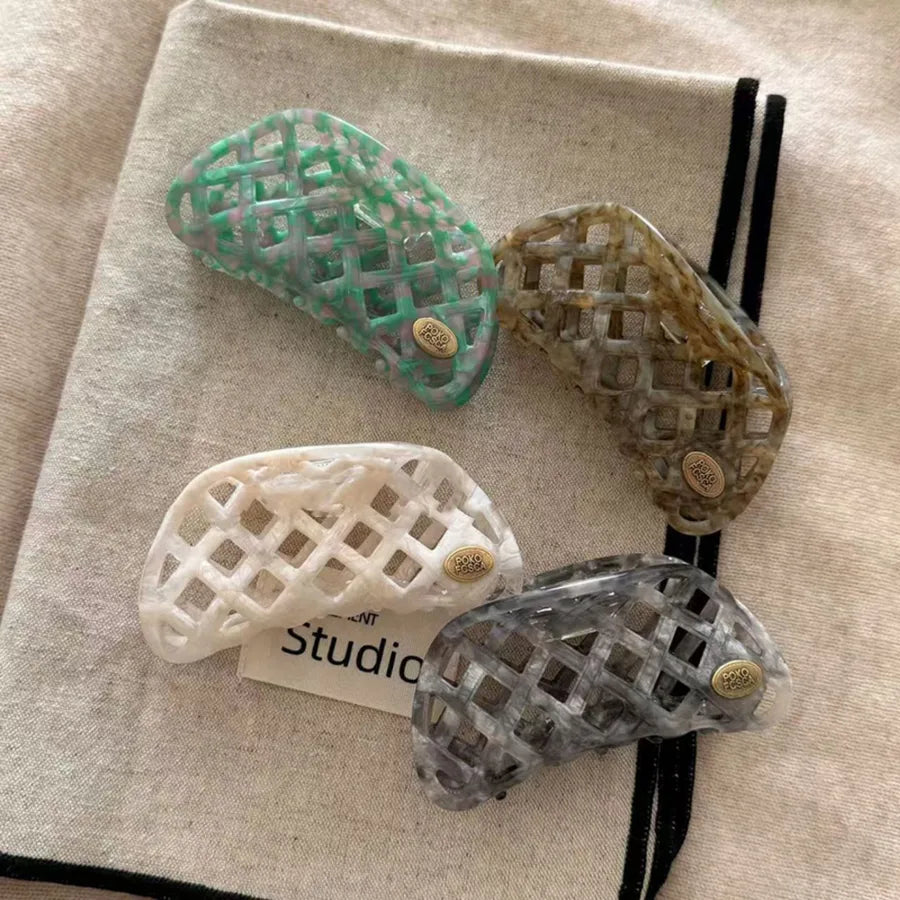 Elegant Hollow Out French Acetate Hair Clip Women's Shark Tail Hair Accessories Luxury Sensation Hair Grips For Back Of Head