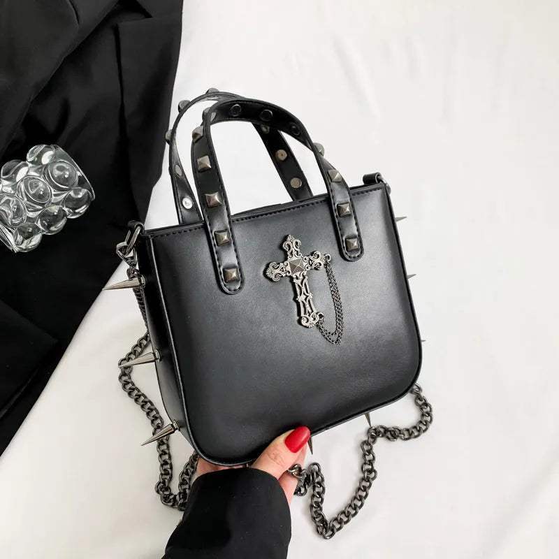 women's all seasons pu leather cross solid color streetwear square magnetic buckle handbag square bag