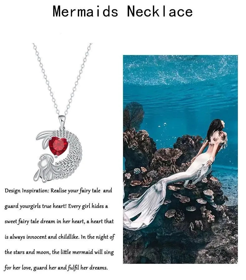 Wholesale Jewelry Vintage Style Roman Style Animal Heart Shape Mermaid 201 Stainless Steel Copper cable chain Pendant Necklace