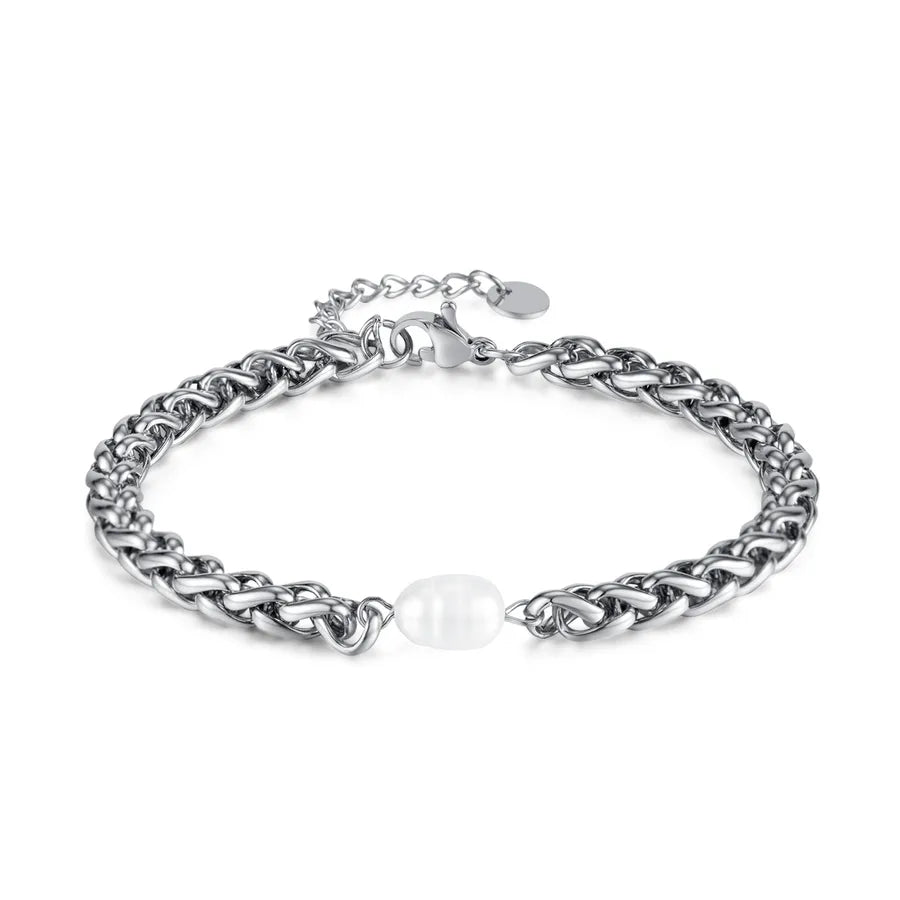 Simple Style Pearl 304 Stainless Steel Freshwater Pearl Freshwater Pearl Bracelets In Bulk